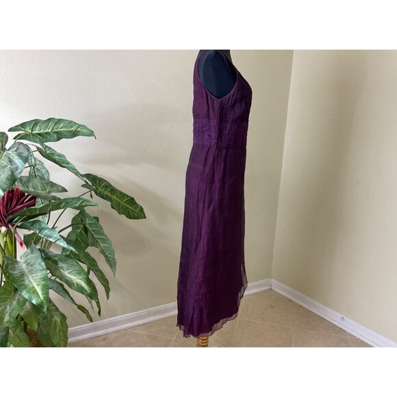 JASMINE Hand-loomed 100% Silk crinkle cocktail wedding, formal dress sz. Medium - Picture 3 of 14